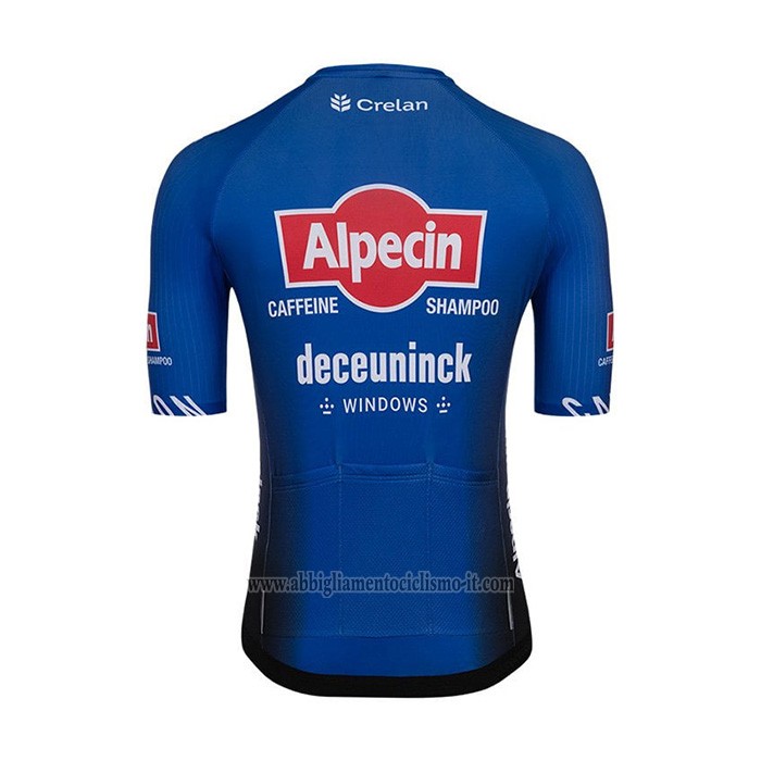 2022 Abbigliamento Ciclismo Alpecin Deceuninck Nero Blu Manica Corta e yutr026